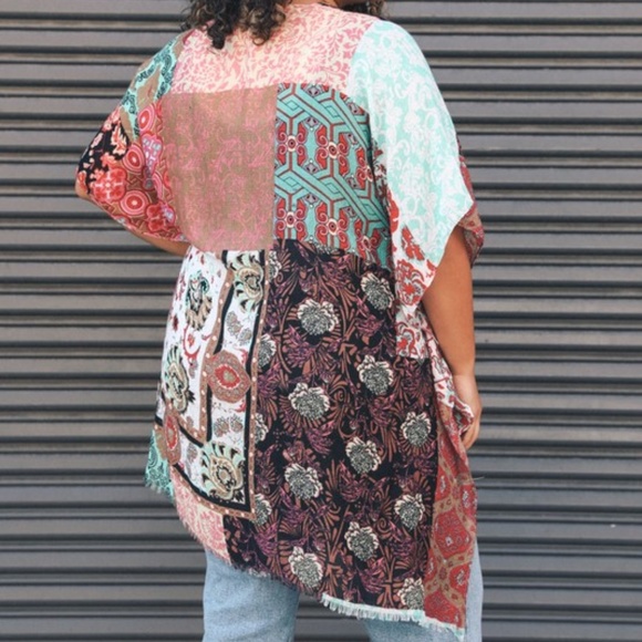 Boho Floral Patchwork Kimono - Picture 3 of 6